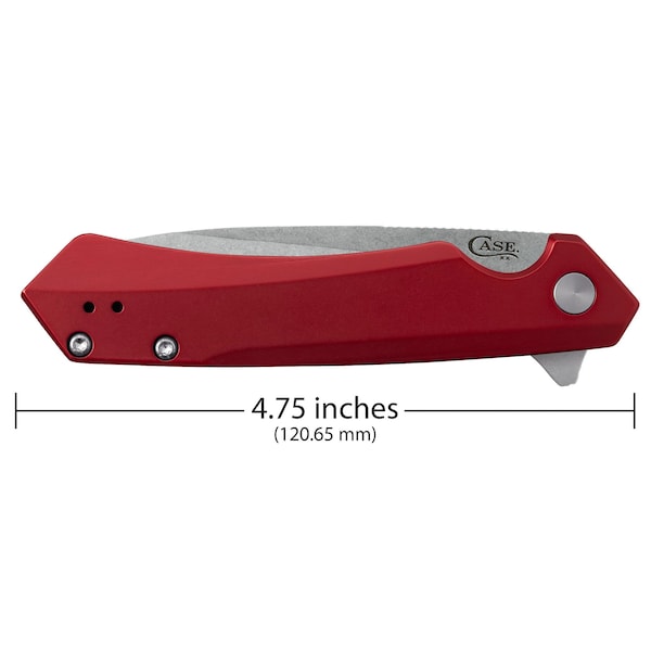 Knife, Case Red Anodized Aluminum Kinzua With Spear S35VN Blade